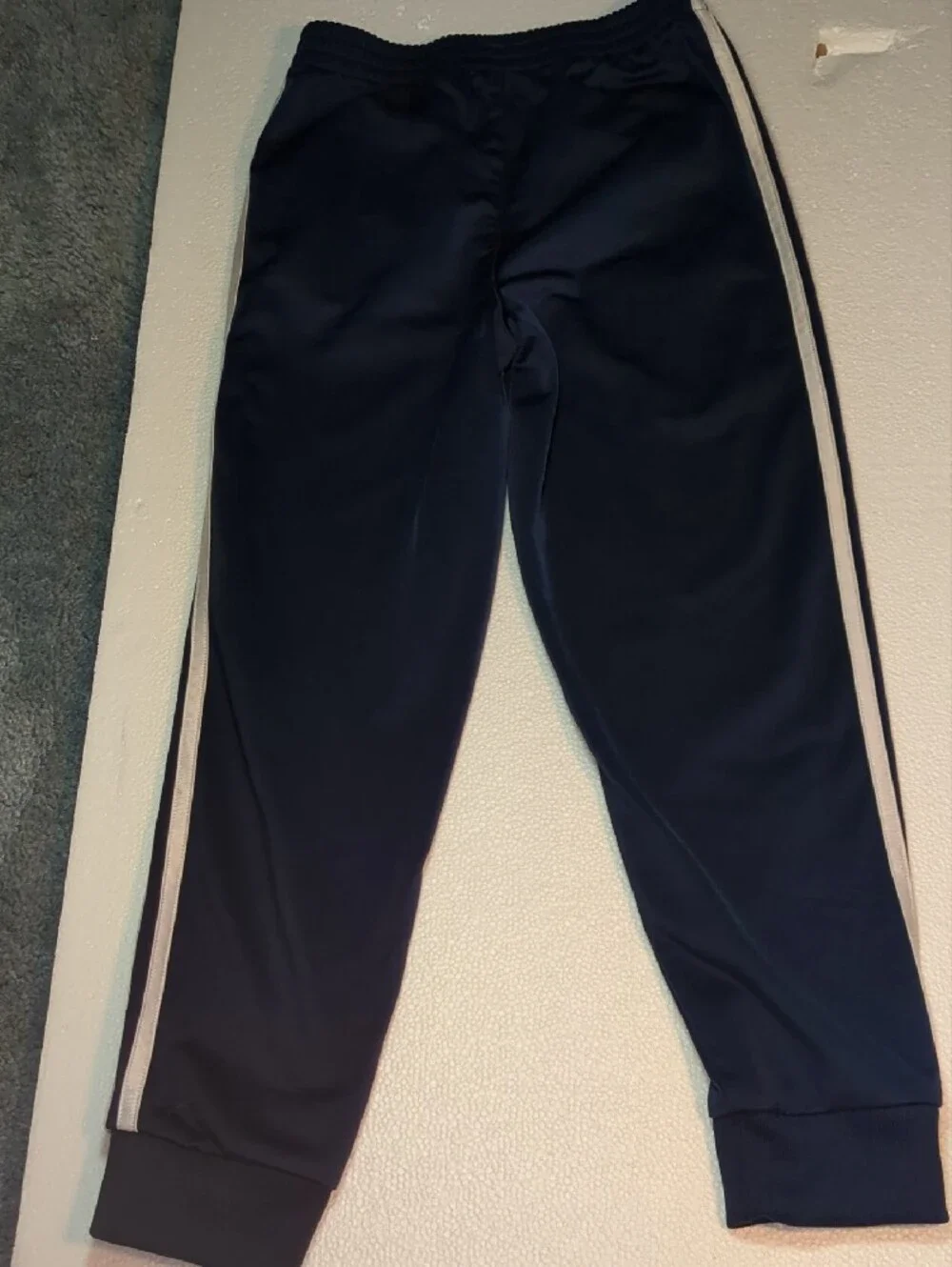 Adidas Kids Navy Blue Joggers with White Three-Stripes 7T